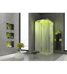 HOESCH SensePerience Kabina parowa kwadratowa lewa z brodzikiem z odlewu mineralnego 1000x1000 biała 532111xA.010550