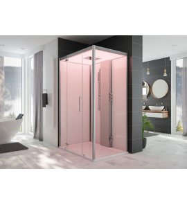 HOESCH SensePerience Kabina parowa prostokątna lewa z brodzikiem z odlewu mineralnego 1400x1000 biała 532341xA.010550