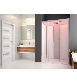 HOESCH SensePerience Kabina parowa prostokątna prawa do montażu we wnęce z brodzikiem z odlewu mineralnego 1200x1000 biała 534321xA.010550