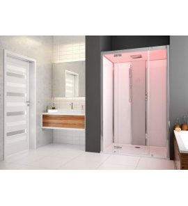 HOESCH SensePerience Kabina parowa prostokątna lewa do montażu we wnęce z brodzikiem z odlewu mineralnego 1200x1000 biały 535321xA.010550