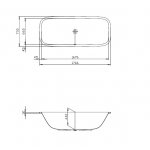 Hoesch SingleBath Uno Wanna do zabudowy 1766x750 mm biały 3687.010