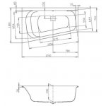 HOESCH Thasos Wanna akrylowa trapezowa lewa z systemem wodno-powietrznym hydromasażu Reviva II 1750x1100 biała 3747E