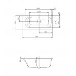 Hoesch Thasos Wanna do zabudowy 1700x750 mm biały 3744.010