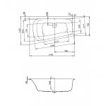 Hoesch Thasos Wanna trapezowa prawa do zabudowy 1750x1100 mm biały 3748.010