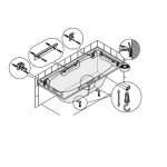 HOESCH Zestaw montażowy do wanny - para nóżek do wanny, kotwy do wanny, profil łączący do ściany, listwa wannowa 6911