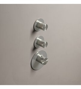 Hotbath Archie Bateria termostatyczna podtynkowa z 2 wylotami element zewnętrzny Brushed steel ARHR2.IX