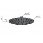 Hotbath Archie Deszczownica Ø 200 mm Brushed steel AR198.IX