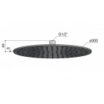 Hotbath Archie Deszczownica Ø 300 mm Brushed steel AR199.IX