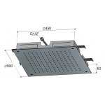 Hotbath Archie Deszczownica podtynkowa 50x50 cm Brushed steel AR111.IX