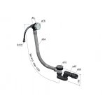 Hotbath Archie Odpływ wannowy z przelewem Brushed steel AR133.IX