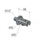 Hotbath Archie Przyłącze kątowe z uchwytem na słuchawkę prysznicową Brushed steel AR515.IX