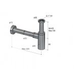 Hotbath Archie Syfon umywalkowy Brushed steel AR035.IX