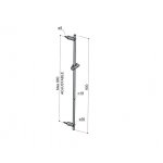 Hotbath Archie Szyna z uchwytem na słuchawkę Brushed steel AR306.IX