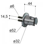 Hotbath Archie Uchwyt na słuchawkę prysznicową Brushed steel AR514.IX