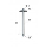 Hotbath Archie Ramię sufitowe do deszczownicy 20 cm brushed steel AR452.IX