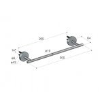 Hotbath Archie Wieszak na ręcznik 30 cm Brushed steel ARA06.IX