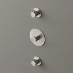 Hotbath Cobber Bateria natryskowa termostatyczna podtynkowa z 2 zaworami element zewnętrzny Brushed nickel CB007.GN