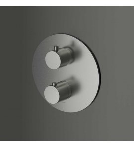 Hotbath Cobber Bateria natryskowa termostatyczna podtynkowa z 2-drożnym przełącznikiem element zewnętrzny Brushed nickel CB009.GN