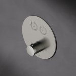 Hotbath Cobber Bateria termostatyczna dwudrożna podtynkowa z przyciskiem element zewnętrzny Brushed nickel PB009.GN