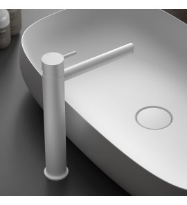 Hotbath Cobber Bateria umywalkowa jednouchwytowa wysoka Matt white CB003HS.WH