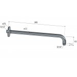 Hotbath Cobber Ramie ścienne do deszczownicy 38,5 cm Chrome CB450.CR