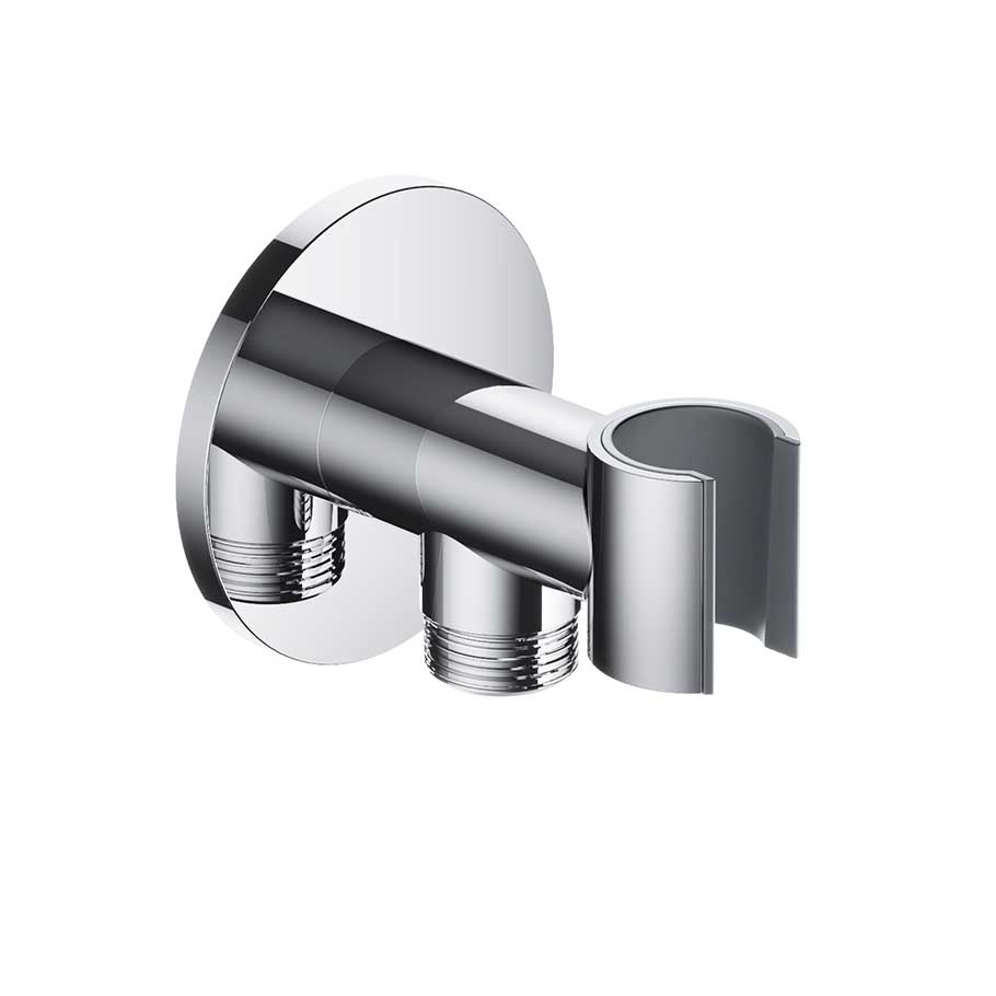 Hotbath Cobber Uchwyt na słuchawkę prysznicową z przyłączem Brushed nickel M515.GN