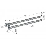 Hotbath Cobber Wieszak na ręcznik podwójny z ruchomym ramieniem Chrom CBA15.CR