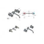 Hotbath Cobber@work Bateria umywalkowa podtynkowa 3-otworowa z wylewką 18 cm Brushed brass PVD CW005T-18.BBP