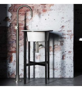 Hotbath Cobber@work Bateria umywalkowa wolnostojąca Brushed nickel CW078W.GN