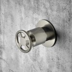 Hotbath Cobber@work Zawór odcinający podtynkowy element zewnętrzny Brushed nickel CW7068.GN