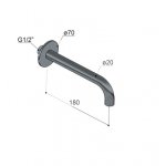 Hotbath Cobber Wylewka ścienna 18 cm Brushed nickel CB095-18.GN