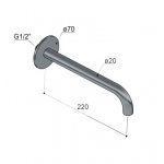 Hotbath Cobber Wylewka ścienna 22 cm Brushed nickel CB095-22.GN