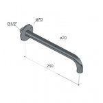 Hotbath Cobber Wylewka ścienna 25 cm Brushed nickel CB095-25.GN