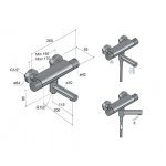 Hotbath Cobber X Bateria wannowo-natryskowa termostatyczna ścienna z ruchomą wylewką Brushed brass PVD CX020.BBP
