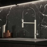 Hotbath Fellow Bateria zlewozmywakowa z opuszczoną wylewką z podwójnym strumieniem Brushed steel FKM11.IX