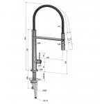 Hotbath Fellow Bateria zlewozmywakowa z opuszczoną wylewką z podwójnym strumieniem Brushed steel FKM11.IX