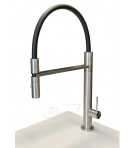 Hotbath Fellow Bateria zlewozmywakowa z opuszczoną wylewką z podwójnym strumieniem Brushed steel FKM11.IX