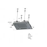 Hotbath Mate Deszczownica podtynkowa z wylewką kaskadową z dyszami mgiełkowymi 50x50 cm z oświetleniem LED Chrome M146.CR