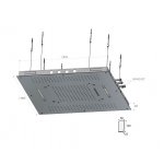 Hotbath Mate Deszczownica podtynkowa z wylewką kaskadową z dyszami mgiełkowymi 95x95 cm z oświetleniem LED Chrome M173.CR