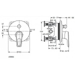 Ideal Standard Ceramix Blue bateria wannowa podtynkowa chrom A5664AA