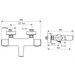 Ideal Standard Ceratherm 100 New Bateria termostatyczna wannowa ścienna chrom A4623AA