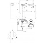 Ideal Standard Conca Bateria umywalkowa wysoka jednouchwytowa z korkiem automatycznym Gold BC757A2