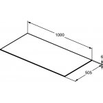 Ideal Standard Conca Blat ceramiczny do szafki podumywalkowej 100x50,5 cm Marmur Calacatta T3971DH