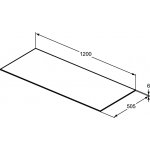 Ideal Standard Conca Blat ceramiczny do szafki podumywalkowej 120x50,5 cm Marmur Black Desire T3972DG