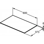 Ideal Standard Conca Blat ceramiczny pod umywalkę 600x373 mm Szary kamień T4344DI