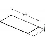 Ideal Standard Conca Blat ceramiczny pod umywalkę 800x373 mm Marmur Calacatta T4345DH