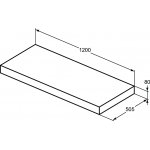 Ideal Standard Conca Blat pod umywalkę 1200x505 mm bez otworu Opalany ciemny dąb T3952Y4