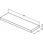 Ideal Standard Conca Blat pod umywalkę 1800x505 mm bez otworu Ciemny orzech T3954Y5
