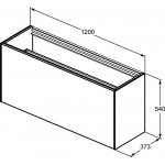 Ideal Standard Conca Szafka pod umywalkę bez blatu 1200x373 mm Biały mat T3939Y1
