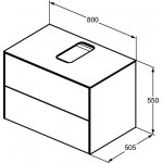 Ideal Standard Conca Szafka pod umywalkę 800x505 mm Antracyt mat T3941Y2